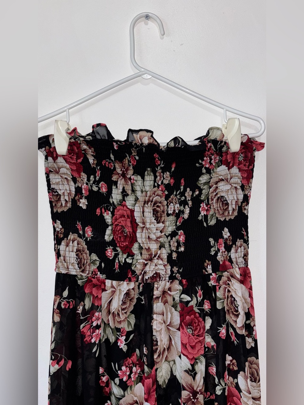 Pregnancy Floral Black with Front Slit Maxi Dress Perfect for Photoshoot - Picture 5 of 7